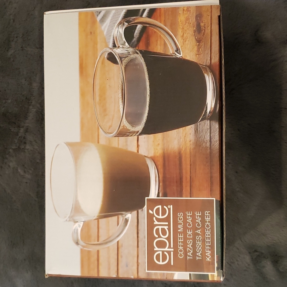 Eparé 12 oz Glass Coffee Mug (Set of 6)